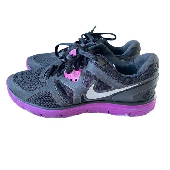 Nike Lunar Fit Sole US 8 Athletic Women's Running Sneakers Black Lace Up - Picture 1 of 12